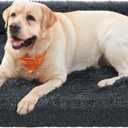 Feandrea Dog Bed, Orthopaedic Dog Sofa Bed for Medium and Large Dogs, Waterproof Ped Bed with Removable Washable Cover, 42 x 31.5 x 9 Inches, Dark Gray UPGW233G02