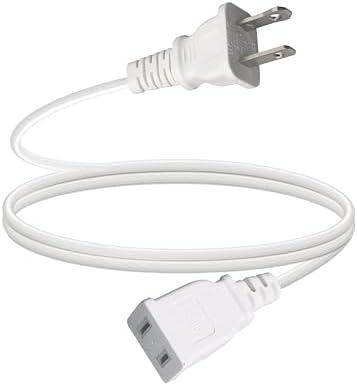 6FT Indoor Power Extension Cord, NISPTt 2 18 AWG 2 Prong 1250W 10A Polarized Plug Christmas Light Thin Flat Extension Cord for TV, Home Office Travel Use, White Cords (1 Pack)