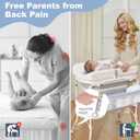 Baby Bathtub with Foldable Changing Table, Standing Infant Bath Tub for Newborn Toddler Shower, Portable Diaper Changing Station with Stand