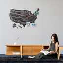 USA Travel Map with Pins, 17x27 Inch Push Pin United States Map for Travel Tracking, States Visited Tracker & Bulletin Board, Pin Board for Wall, RV and Home Decor