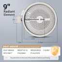 Upgraded DG47-00043B WB30T10116 DG47-00043A 9" Dual Surface Radiant Element Compatible with GE Samsung Stove Element Replacement WB30X38930 PS4240841 AP5576877 PS16225970 Haliant Surface Element
