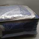 Madison Park Palmer Comforter Set-Luxury Faux Suede Design, Striped Accent, All Season Down Alternative Bedding, Matching Shams, Decorative Pillow, Bed Skirt, Queen (90 in x 90 in), Blue 7 Piece