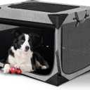 Dog Crate 30x21x21 Inch for Medium Dogs, Portable and Foldable Design Perfect for Travel or Home Use, Dog Kennel with 3-Door (Light Grey)