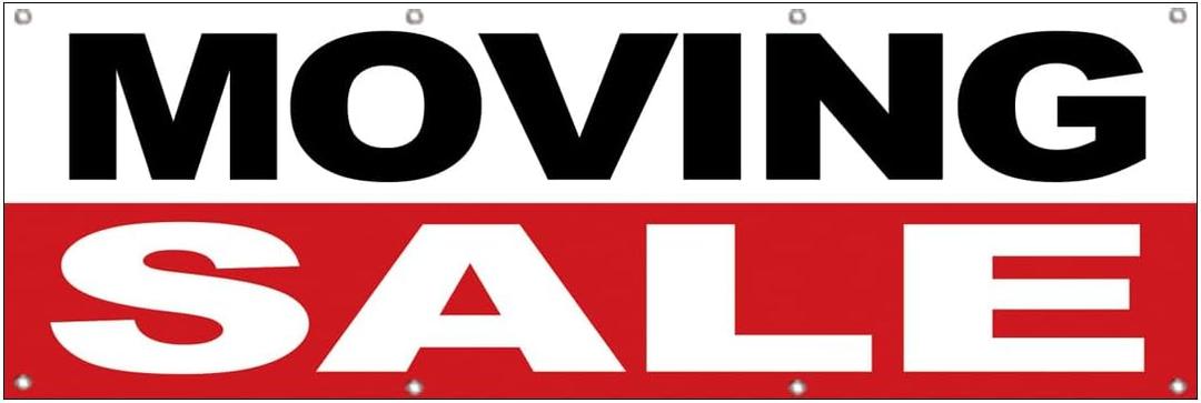 4LessCo 2x6 Feet MOVING SALE Banner Fabric Polyester Sign With Grommets wrb