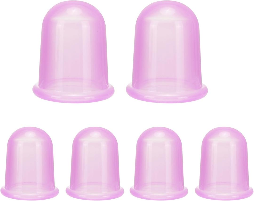 Silicone Cupping Therapy Set - Cupping Kit for Massage Therapy - Cellulite Remover Cupping Set - Anti Cellulite Cup Massager, Vacuum Suction Massage Cups for Cellulite Reduction (Transparent Purple)