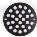 Screw-in Round Shower Drain Cover Replacement Floor Drainer with Screws (Black)