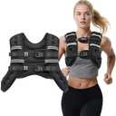 Weighted Vest, 8lb/12lb/16lb/20lb Weight Vest with Reflective Stripes for Men Women, Two Adjustment Straps for Workout, Strength Training, Running, Fitness, Muscle Building, Weight Loss