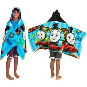 Thomas & Friends Kids Super Soft Bath/Pool/Beach Soft Cotton Terry Hooded Towel Wrap, 24 in x 50 in, (100% Officially Licensed Product) By Franco