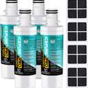 ICEPURE PRO ADQ74793501 NSF/ANSI 401 NSF/ANSI 42Certified Replacement LT1000P, Kenmore Elite 9980, ADQ747935 LT1000PC MDJ64844601 ADQ74793502 LFXS26973S Refrigerator Water and LT120F Air Filter, 4PACK