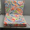 JMGBird Outdoor Chair Cushions Set of 2-22x22 Water Resistant Paisley Pattern Seat Cushions with Ties for Patio Furniture