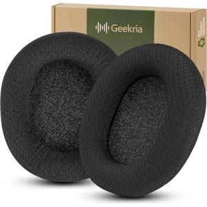 Geekria Comfort Mesh Fabric Replacement Ear Pads Compatible with Microsoft Xbox Wireless/Wired, Xbox Stereo/Stereo Headset 20th Anniversary Special Edition Headphones (Black)