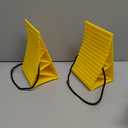 PAHTTO Wheel Chocks, 4Pack Heavy Duty Wheel Chocks with Rope for Easy Removal, Durable, Non-Slip, Hard Plastic Wheel Chocks for, RV, Camper, Effective in Keeping Your Vehicle in Place, Yellow