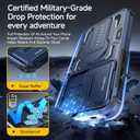 Case for Samsung Galaxy S25/S24 with 2*Screen Protector, Slide Camera Cover, Kickstand, Lanyard Strap, Dual Layer Rugged Non-Slip, Blue