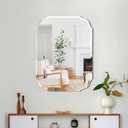 Silver Wall Mirror-Beveled Edge Frameless Mirrors for Bathroom, Vanity, Bedroom, Rectangle Mirrors17.8X23.7inch