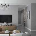 Haimin Grasscloth Wallpaper Peel and Stick 20.9in X 393in Fabric Contact Paper Wall Paper Textured Wallpaper Vertical Stripes Look Self-Adhesive Thick Vinyl Embossed (Gray)