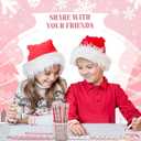 3 x Sabary 48 Pcs Christmas Pencils Silicone Bracelets Set Christmas Party Favors Candy Cane Plaid Snowman Santa Tree Snowflake Pencils Xmas Wristbands Gifts(Pink,7.48 Inch Pencil)