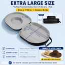 Cowboy Hat Box, Hard Shell Travel Case, Holds 2 Hats, Extra Large, Gray