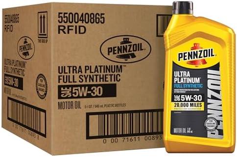 Pennzoil Ultra Platinum Full Synthetic 5W-30 Motor Oil, 1 Quart (4 Pack)