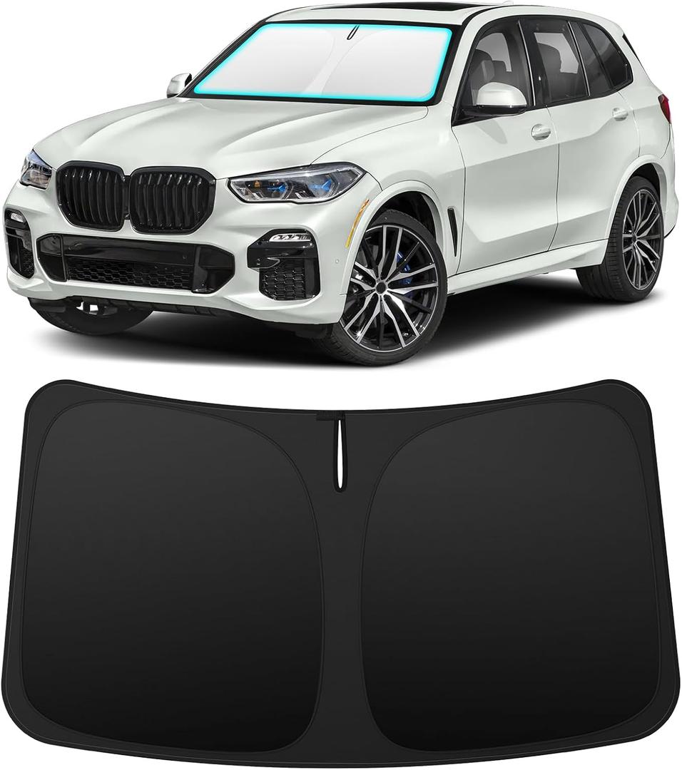 INSAUTO Custom Fit Windshield Sun Shade Accessories for BMW X5 2019-2026, Foldable Front Window Sunshade, UV & Heat Reflector, Keeps Interior Cool, Includes Storage Bag