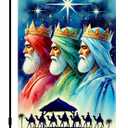 Three Kings Day Garden Flag 12x18 Double Sided Epiphany Outdoor Religious Banner Wise Men Nativity Scene for Christian Yard Lawn Porch Seasonal Display