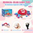 Golray Baby Crawling Toys 12-18 Months, Musical Dancing Tummy Time Red Crab with 50 Songs, Walking Moving Baby Sensory Toys, Toddlers Girls Boys Birthday Gifts for Infants 1-3 Years Old