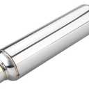 LCGP Universal Muffler 2.5" Inlet & Outlet 19'' Overall Length,Straight Through Design, Stainless Steel Resonator (silver)