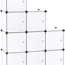 C&AHOME Cube Storage Organizer with Doors, 9-Cube Shelves, Closet Cabinet, DIY Plastic Modular Bookshelf Ideal for Bedroom, Living Room, 36.6”L x 12.4”W x 36.6”H White USBTM3009B-DOOR
