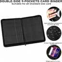Premium 9-Pocket Trading Card Binder, Zip Closure, Double-Sided Card Album Holds 540 Cards, PU Cover Side-Loading Holder for MTG, TCG, Baseball, Football, Sports Cards (Sky Blue)