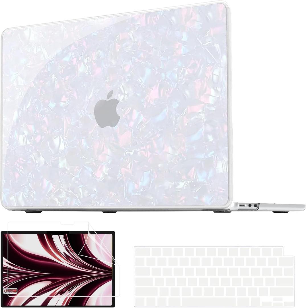 AKIT Compatible with MacBook Air 13 inch Case 2026 2025 2024 2023 M5 M4 M3 M2 Glitter Pearly Luster Laptop Hard Shell A3449 A3240 A3113 A2681 Mac Air 13.6 Includes Keyboard & Screen Cover, Colorful