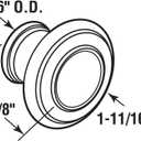 2 x Prime-Line N 7385 Bi-Fold Door Knob, Wide Base & Large Diameter Door Knob For Easy Gripping, Replace Old or Unsightly Knobs, 1-11/16 in. Outside Diameter, Diecast, Classic Bronze (Single Pack)