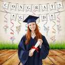 Zliisang 20pcs Wildflowers Graduations 2026 Banner Wildflowers Garland Hanging Swirls Decoration Floral Flowers Girls Class of 2026 Congrats Grad Party Decorations