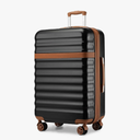 Kono Expandable 28 - Inch Large Checked Luggage: ABS+PC Hardside Trolley Travel Case - Hard Shell Suitcase with TSA Lock, Black Brown
