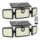 Only 1 Pack Solar Lights Outdoor, Quick Charge Solar Motion Deck Lights Outdoor for Deck with 232LEDs High Brightness, Larger Built-in Tempered Glass Panel, Sensitive PIR Motion Inductor