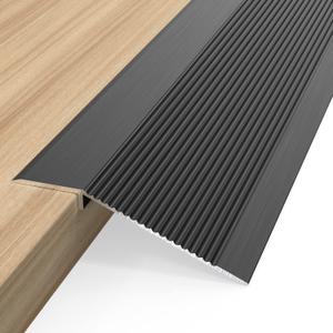 Floor Transition Strip - Aluminum Transition Strips Threshold Ramps for Doorway Aluminum Floor Reducer Molding for Carpet/Entry Door/Tile/Threshold/Wheelchair (Black, 48''x4'')