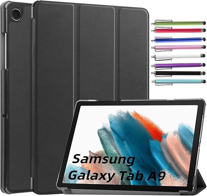 Case for Samsung Galaxy Tab A9+ Plus (SM-X210/X215/X216) - Lightweight Tri-Fold Stand Shell Case Cover for Galaxy Tab A9+ 11" Inch Tablet 2023 Released + 1 Stylus (Black)