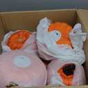 Lanpn 10 Inch Halloween Carvable Pumpkin 4 Pcs, Large Light up LED Artificial Foam Tall Carved Pumpkins Jack O Lantern with Emoji Templates Paints for Fall Autumn Thanksgiving Harvest Indoor Decor