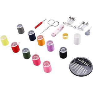 Zerodis Knitting Tools Accessories Kit Emergency Basic Sewing Supplies with Storage Case Suitable for Travel Home Office Outdoor Camping Repairing Clothes Bed Sheets Portable Complete