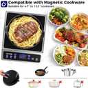 OSTBA 1800W Portable Induction Cooktop, Large Heating Coil Countertop Induction Burner, 10 Power Levels & 120–460°F Temperature Control, 3H Timer, Keep Warm, ETL Certified