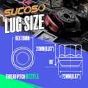 12mmx1.5 Zinc Aftermarket Wheel Lug Nuts, 20 Pcs M12x1.5 Open End Cone Seat Bulge Acorn One-Piece lugnuts 0.83(21mm) Long 3/4(19mm) Hex, Sliver