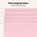 SUNEE 25 Pack Hanging File Folders, Pink Folders, Hanging File Folders Letter Size with 1/5-cut Tabs, Stay Organized for Your Home and Office Bulk File and Documents