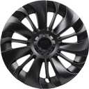 KAVANIC Fits for Tesla Model Y Wheel Cover Hubcap 19 Inch Matte Black Support Logo Symmetry Design (1 PCS-Side 2) Cyclone Style 2020-2023 Model Y Gemini Wheel Cover Replacement, KA4-CY-1PCS-Side2