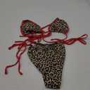 Alyweatry Women Two Piece String Bikini Set Floral Print Halter Side Tie Triangle Thong Swimsuits Bathing Suit (Large, Leopard Print 01)