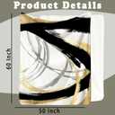 SPBL&L Black White and Gold Throw Blanket, Minimalist Modern Ink Line Throw Blanket for Bed Couch Bedroom Living Room, Modern Room Home Decor