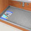 SIKADEER 34" x 22" Under Sink Mat Waterproof, Silicone Mat Kitchen Drawer Shelf and Cabinet Liner, Sink Protector for Kitchen Organizers and Storage, Boot Tray Pet Food Mats