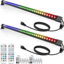 HNRLOY RGB Wall Washer Light with Bar 2Pack, 72W LED RGB Color Changing Landscape Wall Wash Lights, 4FT 120V Dimmable Stage Wash Light Bar for Hotel,Building,Commercial Garden Lighting
