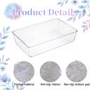 10 Pack Clear Plastic Drawer Organizer, 6" X 9" Acrylic Storage Bins with Non-Slip Pads, Acrylic Drawer Organizer Tray, Clear Desk Storage Tray for Makeup, Kitchen Utensils, Jewelry, Office, Bathroom