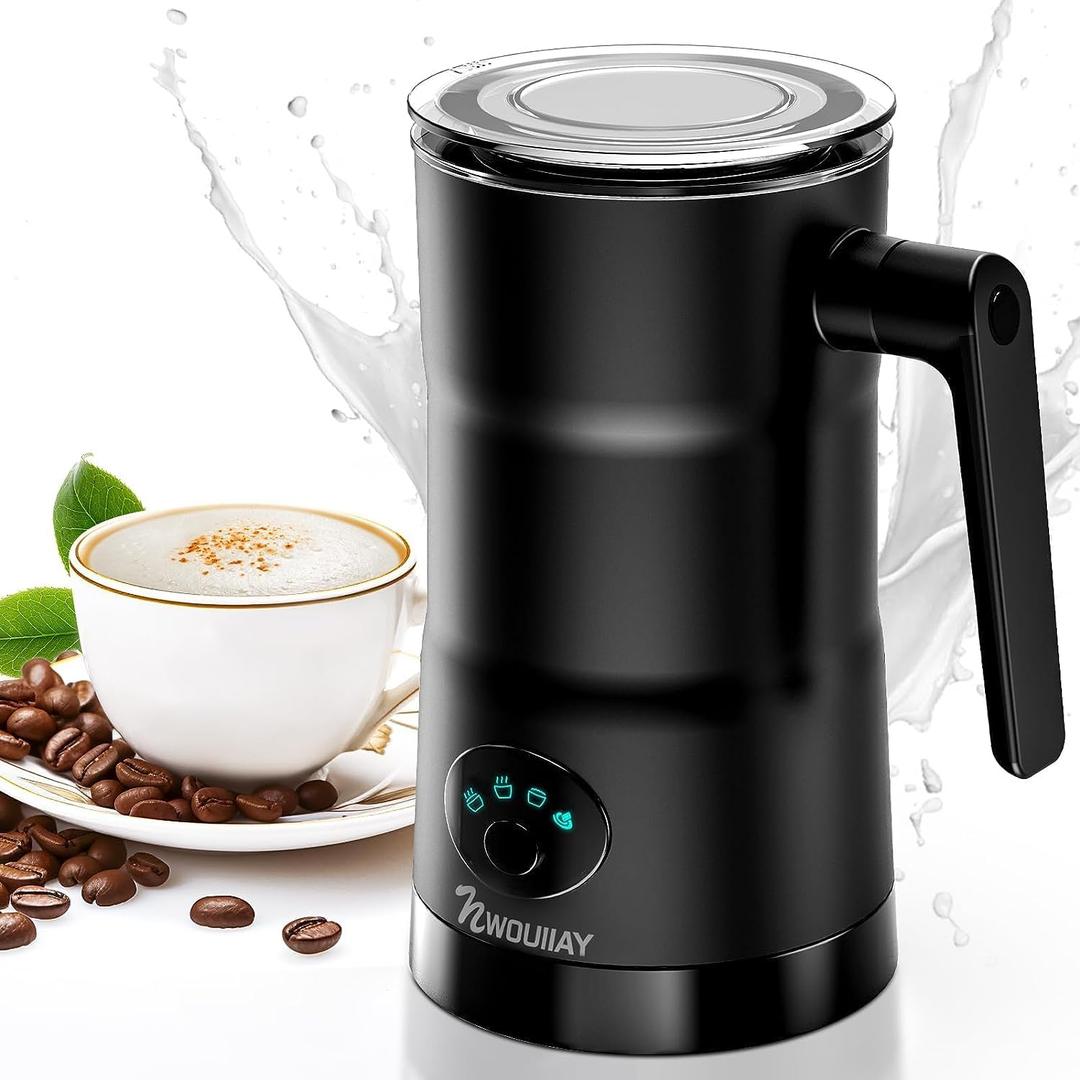 4 in 1 Milk Frother Electric and Steamer 11.8 oz/350ml Hot/Cold Foam Maker Intelligent Temperature Control Electric Milk Warmer for Latte/Coffee/Hot Chocolate/Cappuccino
