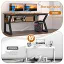 Aevum azn 55 inch Computer Desk with Storage Shelf, K-Shaped Office Desk with Sturdy Metal Frame, Writing Gaming Work Desk with Waterproof Surface for Home Office & Bedroom, Rustic Brown 20"D x 55"W x 28.5"H