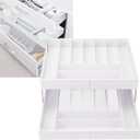 Extra Large and High Drawer Organizer, 2 Tier Smart Expandable Desk Organizer, Multi Level Junk Drawer Organizer for Makeup, Jewelry, Desk, Office Drawers (White)