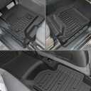 Floor Mat Liner Compatible with Silverado/Sierra 1500 2014-2018 & 2500 HD 2015-2019 & 3500 HD 2015-2018 & Silverado 1500 Legacy/Sierra 1500 Limited 2019, Double Cab, TPE Rubber